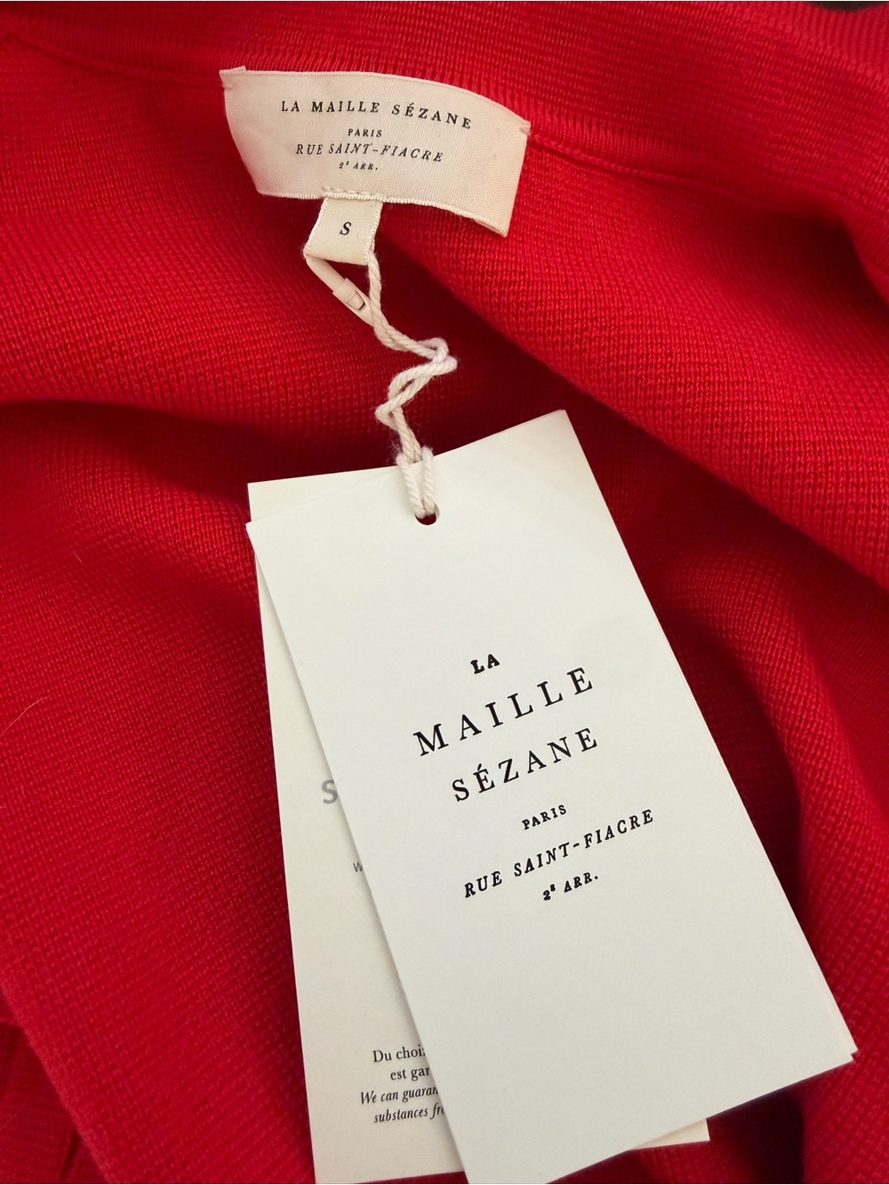 NWT / Sezane Betty Cardigan in Coral Red - Picture 2 of 5